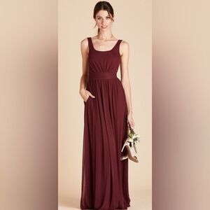 BIRDY GREY Jan Scoop Neck Column Gown In Cabernet NWT Size XS